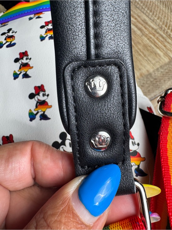 Loungefly White Rainbow Mickey & Minnie Mini Backpack